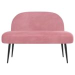 vidaXL čalúnená lavica so spätným opierkom Ružová 110 x 60 x 76 cm – Obrázok 3