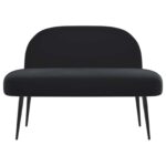 vidaXL čalúnená lavica so spätným opierkom Čierna 110 x 60 x 76 cm – Obrázok 3