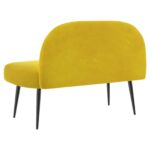 vidaXL čalúnená lavica so spätným opierkom Žltá 110 x 60 x 76 cm Zamat – Obrázok 4