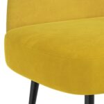 vidaXL čalúnená lavica so spätným opierkom Žltá 110 x 60 x 76 cm Zamat – Obrázok 5