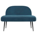 vidaXL čalúnená lavica so spätným opierkom Modrá 110 x 60 x 76 cm – Obrázok 3
