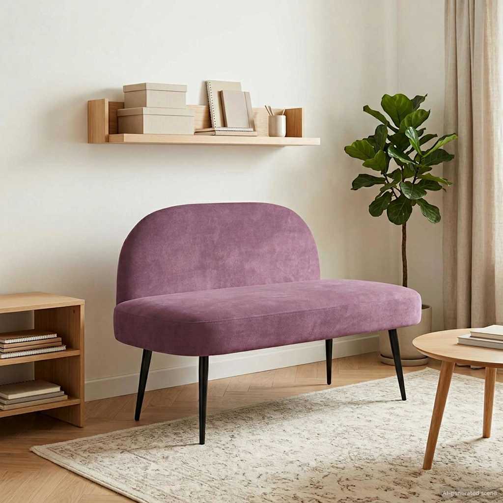 42040798_1.jpg vidaXL čalúnená lavica so spätným opierkom Fialová 110 x 60 x 76 cm – Obrázok 1