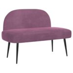 vidaXL čalúnená lavica so spätným opierkom Fialová 110 x 60 x 76 cm – Obrázok 2