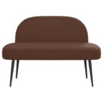 vidaXL čalúnená lavica so spätným opierkom Hnedá 110 x 60 x 76 cm – Obrázok 3