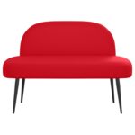 vidaXL čalúnená lavica so spätným opierkom Červená 110 x 60 x 76 cm – Obrázok 3