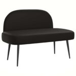 vidaXL čalúnená lavica so spätným opierkom Čierna 110 x 60 x 76 cm – Obrázok 2