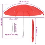 vidaXL Dáždnictvo s klipom 2 pcs Tehlovo červená Ø 105 x 86 cm – Obrázok 10