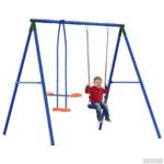 vidaXL Rám hojdačky vonku s hojdačkou pre až 3 deti 213 x 185 x 185 cm – Obrázok 3