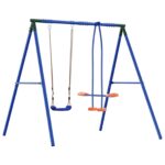 vidaXL Rám hojdačky vonku s hojdačkou pre až 3 deti 213 x 185 x 185 cm – Obrázok 6