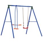 vidaXL Rám hojdačky vonku s hojdačkou pre až 3 deti 213 x 185 x 185 cm – Obrázok 2