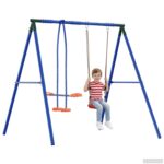 vidaXL Rám hojdačky vonku s hojdačkou pre až 3 deti 213 x 185 x 185 cm – Obrázok 3