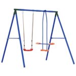 vidaXL Rám hojdačky vonku s hojdačkou pre až 3 deti 213 x 185 x 185 cm – Obrázok 6