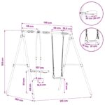 vidaXL Rám hojdačky vonku s hojdačkou pre až 3 deti 213 x 185 x 185 cm – Obrázok 9