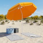 vidaXL Záhradný slnečník 240 cm 170T polyester Oranžová – Obrázok 3