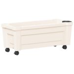 vidaXL Kvetináč Calypso s kolesami Biela 79 x 35 x 33 cm PP – Obrázok 2