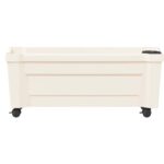 vidaXL Kvetináč Calypso s kolesami Biela 79 x 35 x 33 cm PP – Obrázok 4