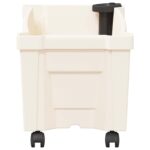 vidaXL Kvetináč Calypso s kolesami Biela 79 x 35 x 33 cm PP – Obrázok 5