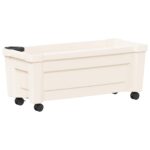 vidaXL Kvetináč Calypso s kolesami Biela 79 x 35 x 33 cm PP – Obrázok 6