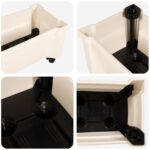 vidaXL Kvetináč Calypso s kolesami Biela 79 x 35 x 33 cm PP – Obrázok 7
