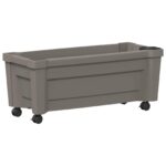 vidaXL Kvetináč Calypso s kolesami Sivá 79 x 35 x 33 cm PP