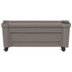 vidaXL Kvetináč Calypso s kolesami Sivá 79 x 35 x 33 cm PP – Obrázok 3