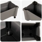 vidaXL Kvetináč Calypso s kolesami Sivá 79 x 35 x 33 cm PP – Obrázok 6