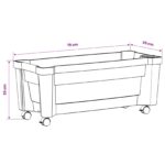 vidaXL Kvetináč Calypso s kolesami Sivá 79 x 35 x 33 cm PP – Obrázok 8