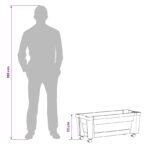 vidaXL Kvetináč Calypso s kolesami Sivá 79 x 35 x 33 cm PP – Obrázok 9
