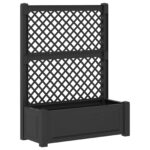 vidaXL Veľký kvetináč s trelážou Antracitová 99,5 x 43 x 133,5 cm PP
