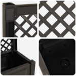 vidaXL Veľký kvetináč s trelážou Antracitová 99,5 x 43 x 133,5 cm PP – Obrázok 6