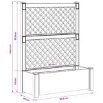 vidaXL Veľký kvetináč s trelážou Antracitová 99,5 x 43 x 133,5 cm PP – Obrázok 7
