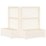 vidaXL Veľký kvetináč s trelážou 2 pcs Biela 143 x 143 x 133,5 cm PP