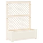 vidaXL Veľký kvetináč s trelážou 2 pcs Biela 143 x 143 x 133,5 cm PP – Obrázok 3