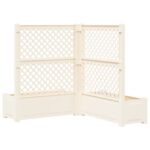vidaXL Veľký kvetináč s trelážou 2 pcs Biela 143 x 143 x 133,5 cm PP – Obrázok 7