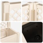 vidaXL Veľký kvetináč s trelážou 2 pcs Biela 143 x 143 x 133,5 cm PP – Obrázok 8