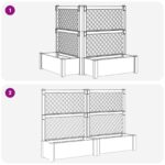 vidaXL Veľký kvetináč s trelážou 2 pcs Antracitová – Obrázok 10