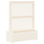vidaXL Veľký kvetináč s trelliskom Biela 99,5 x 43 x 133,5 PP
