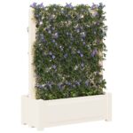 vidaXL Veľký kvetináč s trelliskom Biela 99,5 x 43 x 133,5 PP – Obrázok 2
