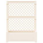vidaXL Veľký kvetináč s trelliskom Biela 99,5 x 43 x 133,5 PP – Obrázok 3