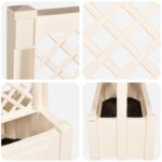 vidaXL Veľký kvetináč s trelliskom Biela 99,5 x 43 x 133,5 PP – Obrázok 5