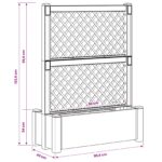 vidaXL Veľký kvetináč s trelliskom Biela 99,5 x 43 x 133,5 PP – Obrázok 6