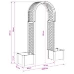 vidaXL Ružový oblúk s kvetináčom Sivá 168,5 x 43 x 207 cm PP – Obrázok 6