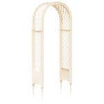 vidaXL Ružový oblúk so špicami Biela 97 x 43 x 218 cm PP