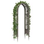 vidaXL Ružový oblúk so špicami Sivá 97 x 43 x 218 cm PP – Obrázok 2