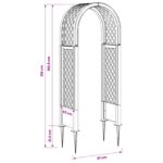 vidaXL Ružový oblúk so špicami Sivá 97 x 43 x 218 cm PP – Obrázok 6