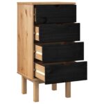 vidaXL Příborník OTTA Čierna 45 x 39 x 90 cm Borovicový masív – Obrázok 3