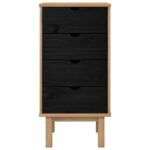 vidaXL Příborník OTTA Čierna 45 x 39 x 90 cm Borovicový masív – Obrázok 4