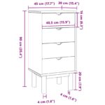 vidaXL Příborník OTTA Čierna 45 x 39 x 90 cm Borovicový masív – Obrázok 6