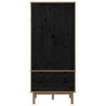 vidaXL Šatná skriňa OTTA Čierna 76,5 x 53 x 172 cm Borovicový masív – Obrázok 4