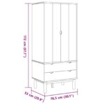 vidaXL Šatná skriňa OTTA Čierna 76,5 x 53 x 172 cm Borovicový masív – Obrázok 6